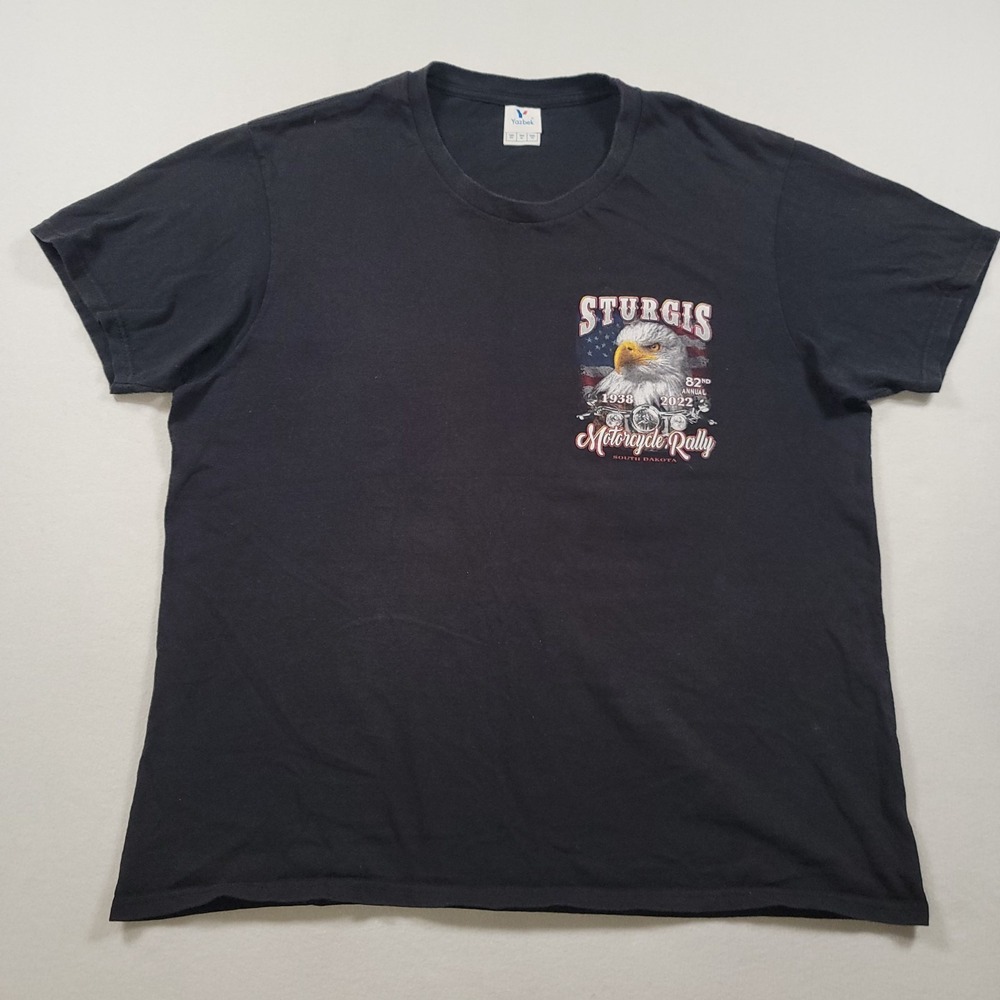 Sturgis Motorcycle Rally 2022 Men XL Graphic T Shirt Eagle Biker Black‎